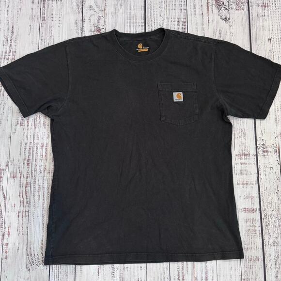 Carhartt K87 Heavyweight Pocket Tee Men’s L Faded Black Workwear - Picture 1 of 6